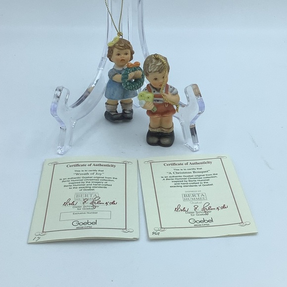 Vintage Goebel “Wreath of Joy” and “Christmas Bouquet” Christmas Ornaments - Picture 3 of 12